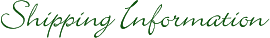 Shipping Information